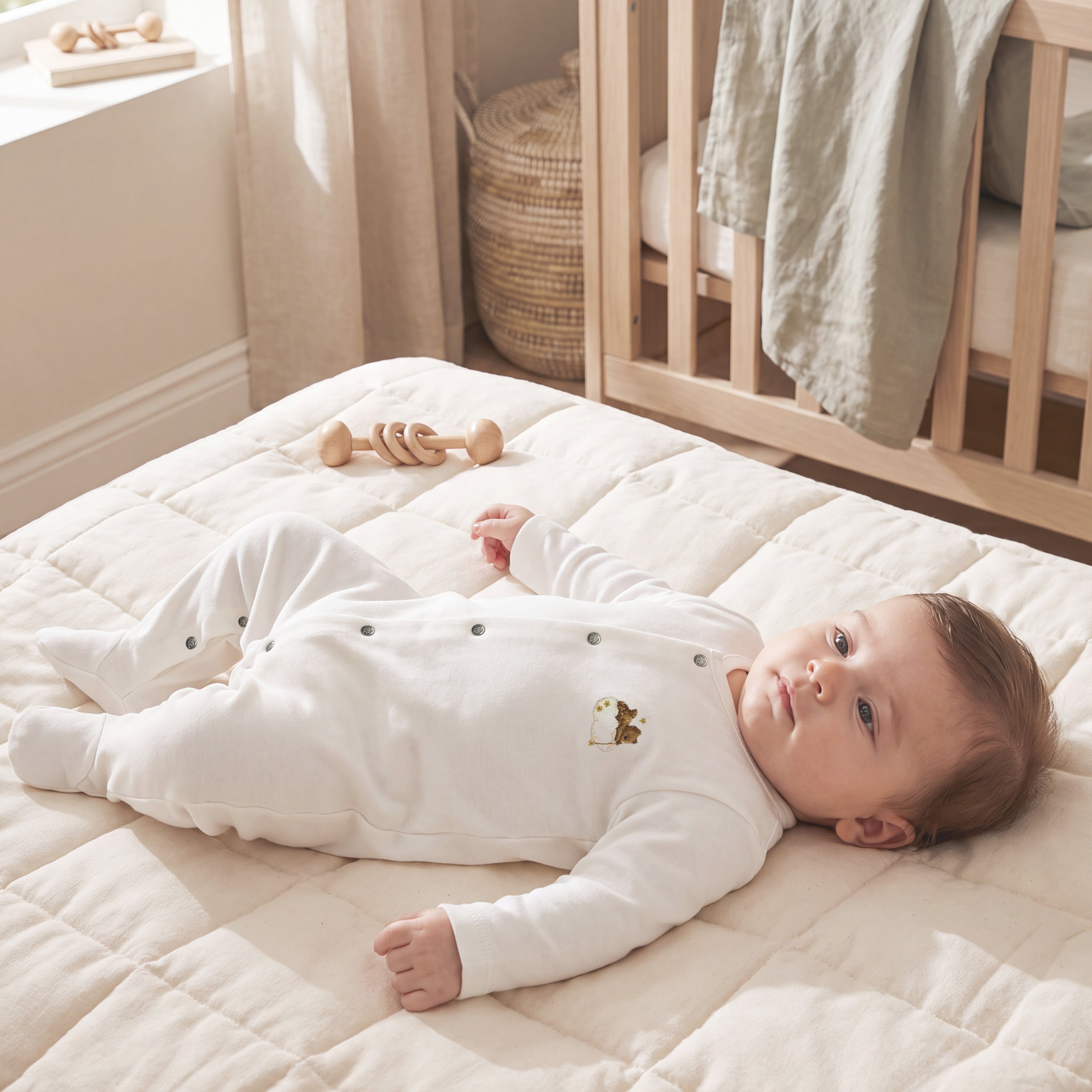 %100 Pamuk Teddy Nakışlı Pijama Tulum