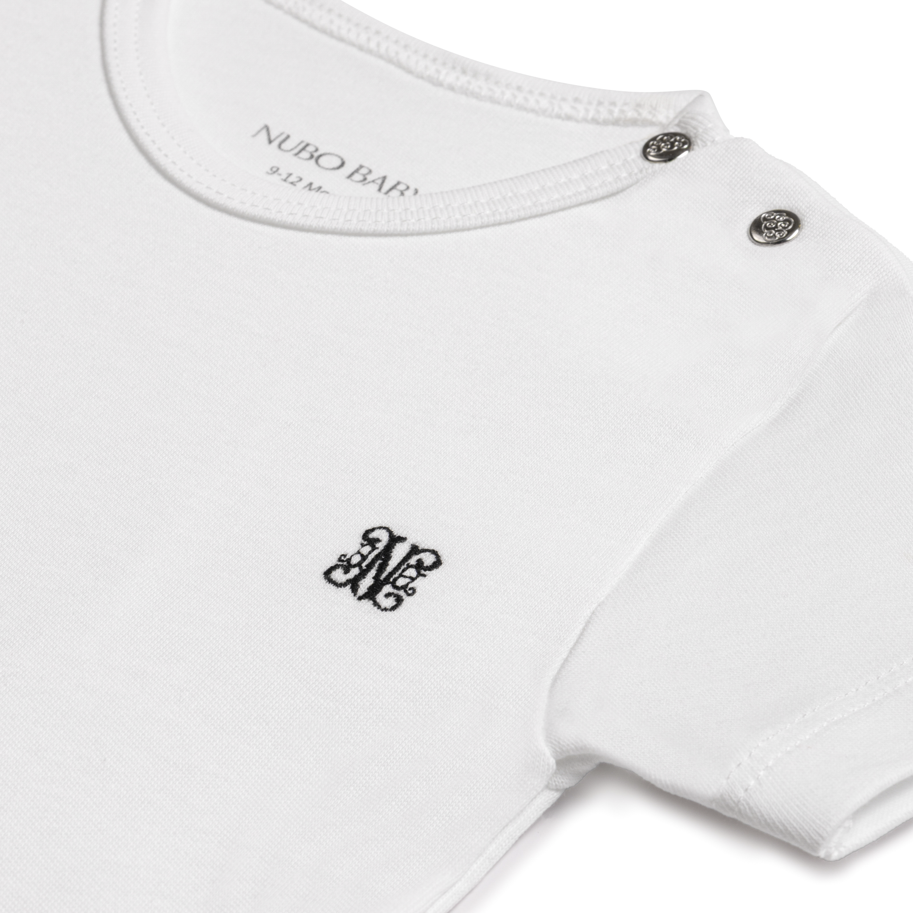 Kısa Kollu Monogram Nakışlı Body