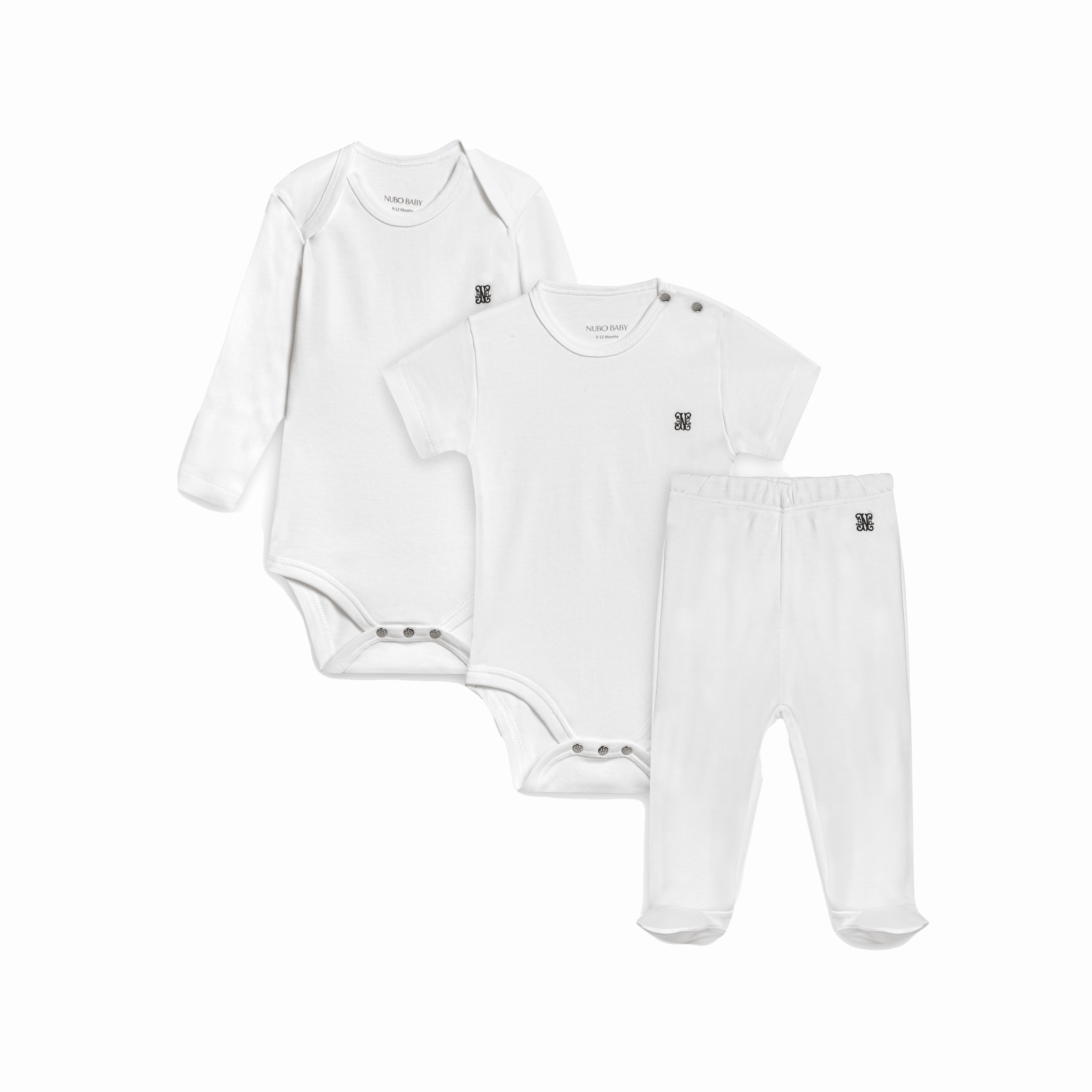 %100 Pamuk 3'lü Monogram Body & Tayt Seti