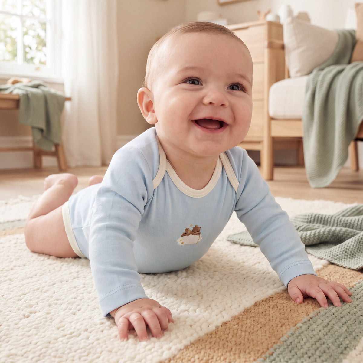 %100 Pamuk Teddy Nakışlı Body