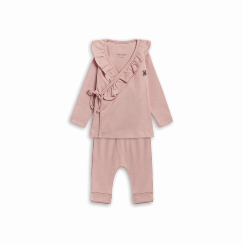 2’li Fırfırlı Bluz & Tayt Takım