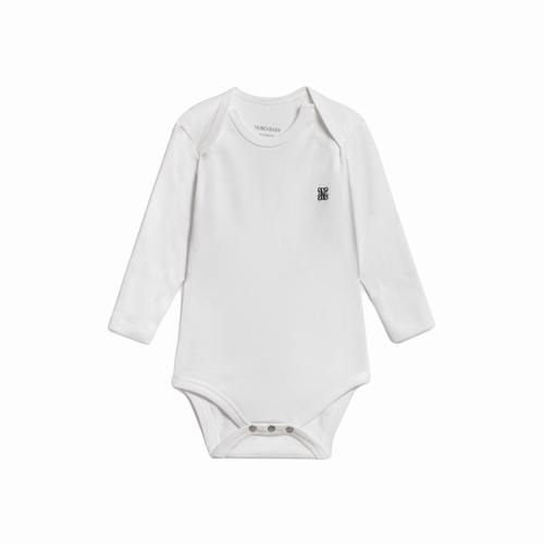 Uzun Kollu Monogram Nakışlı Body