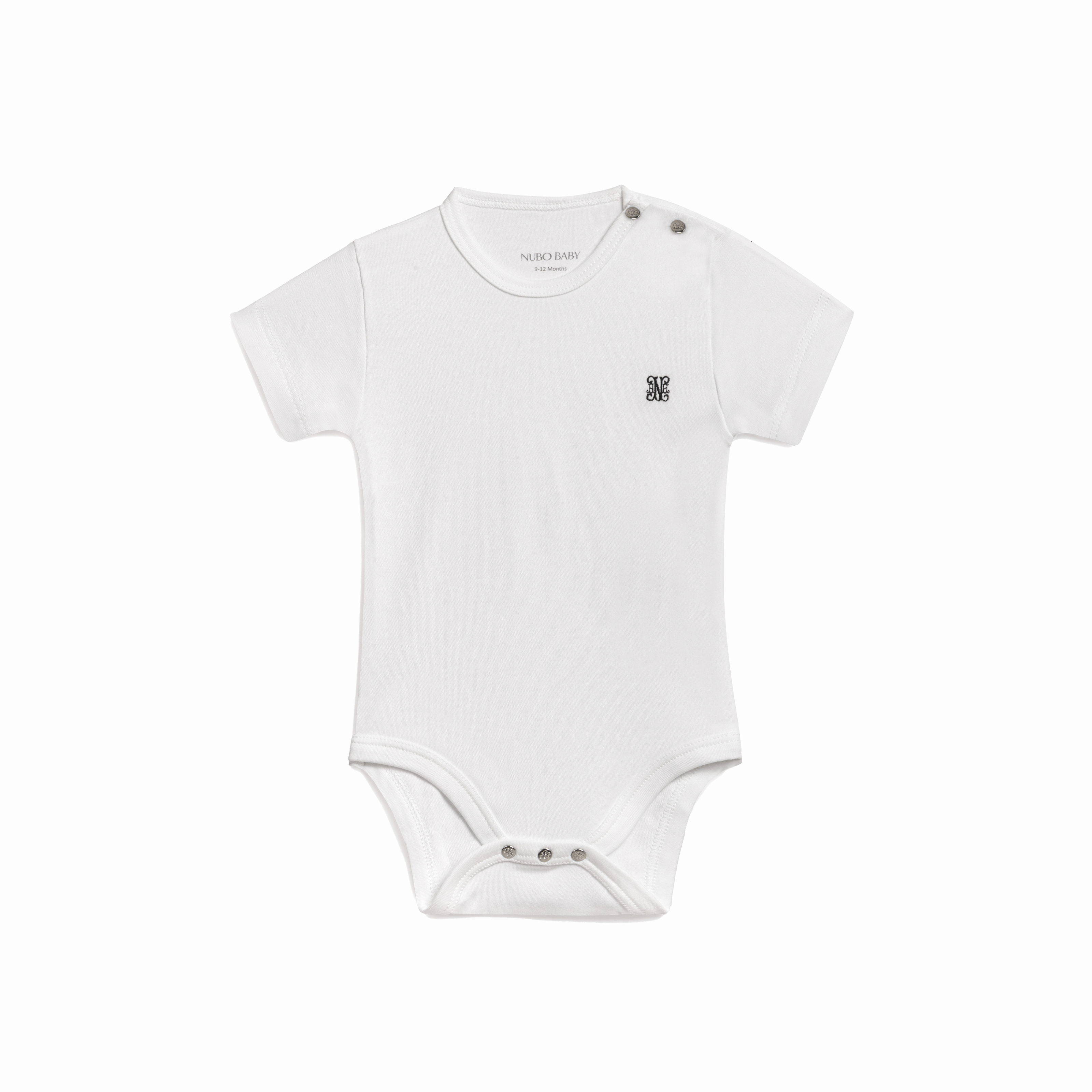 Kısa Kollu Monogram Nakışlı Body