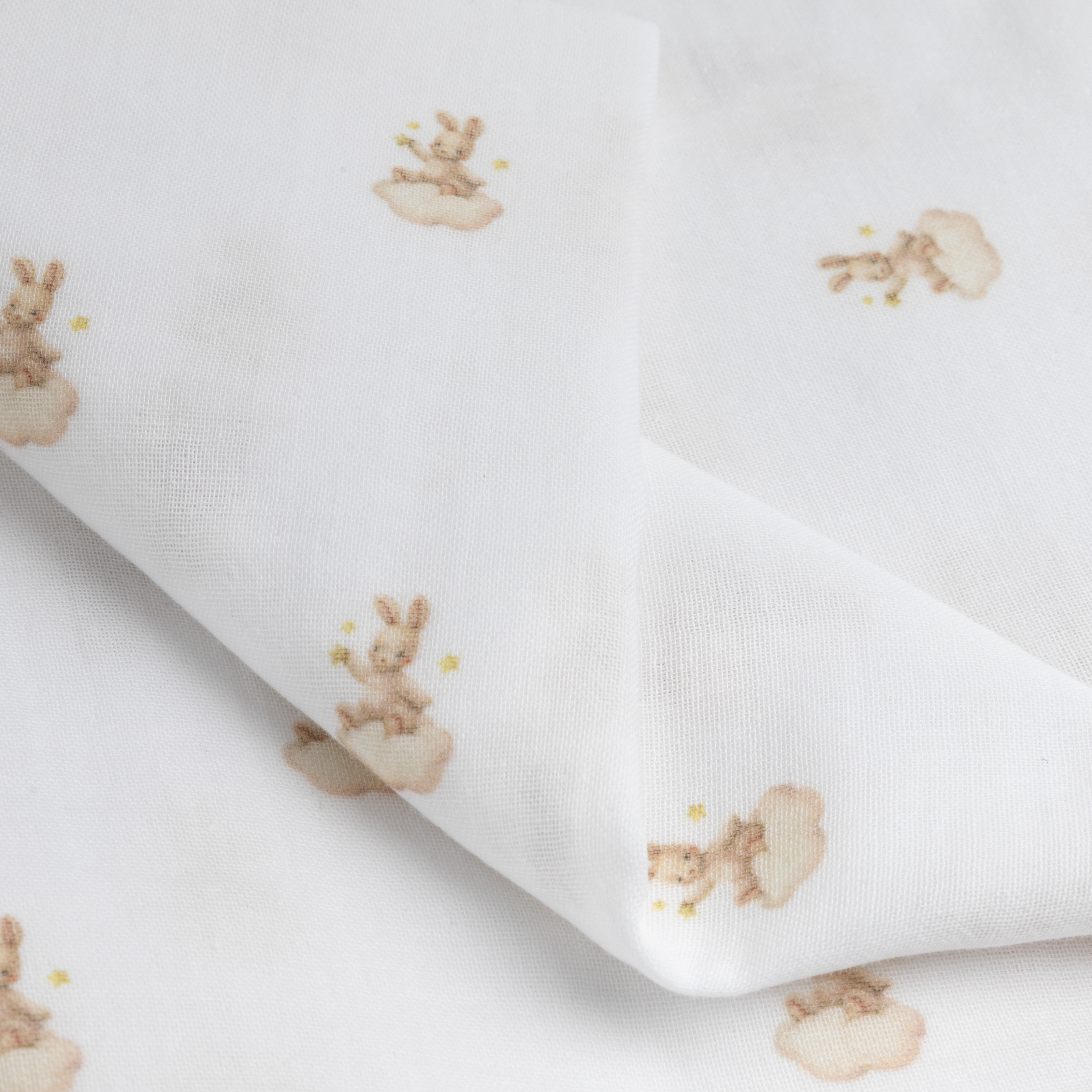 Tavşan Desenli Müslin Bebek Battaniyesi