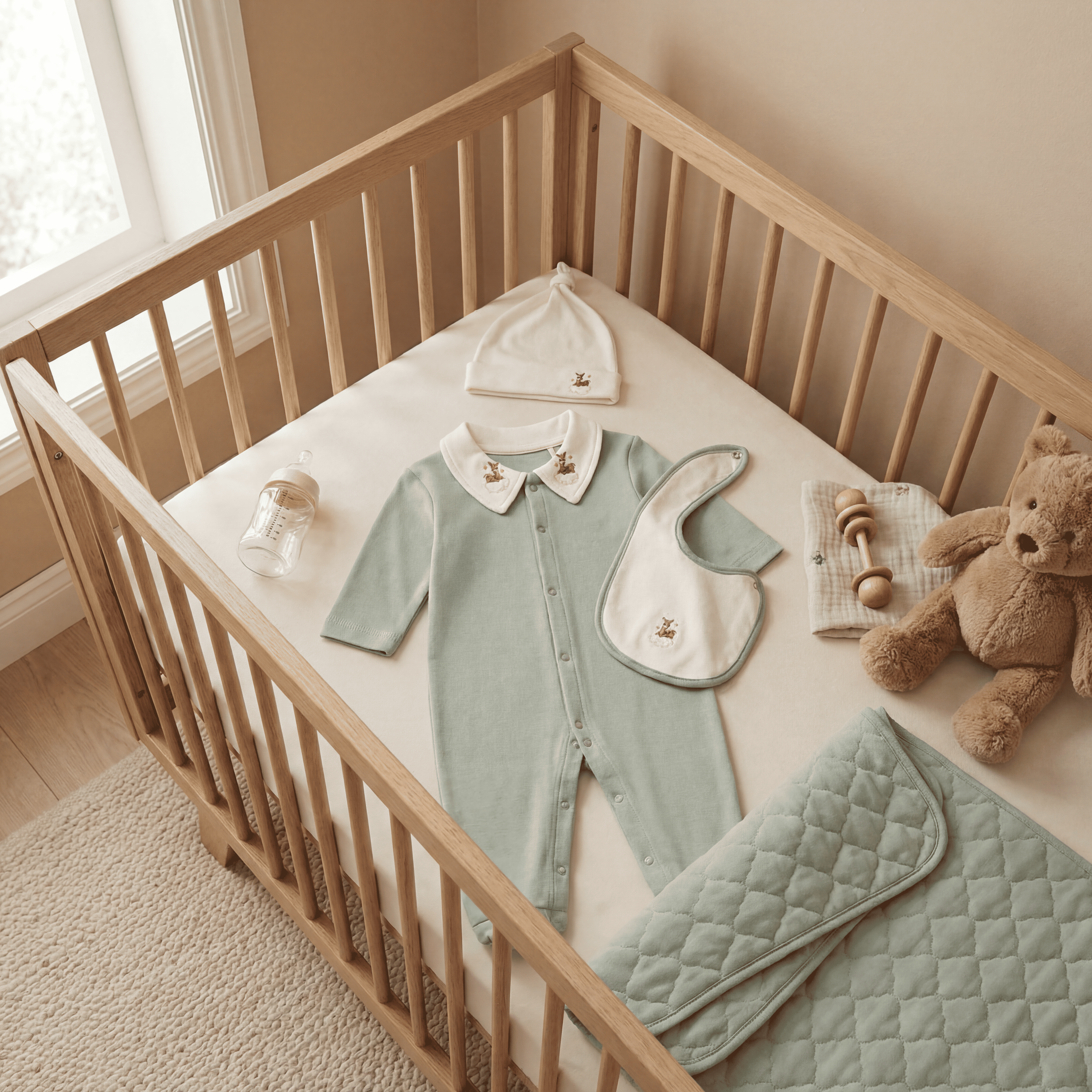 %100 Pamuk 4 Parça Yenidoğan Seti - Ceylan